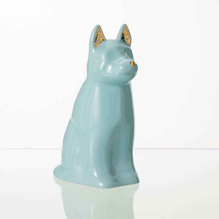 Pulvis Art Urns – wholesale Husdjursurna/minneslåda – "Barkley" Djururna för Hund - Babyblå | Keramik