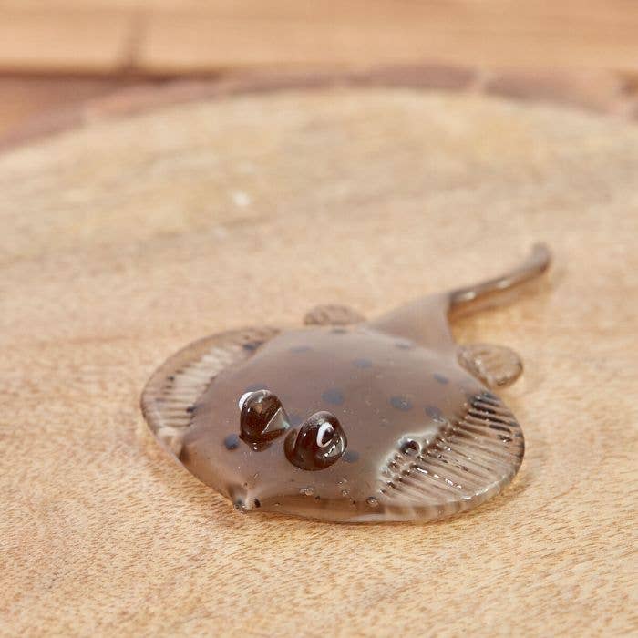 Langs - Wholesale Ornament - Glass Stingray Ornament in Box Grey With Spots