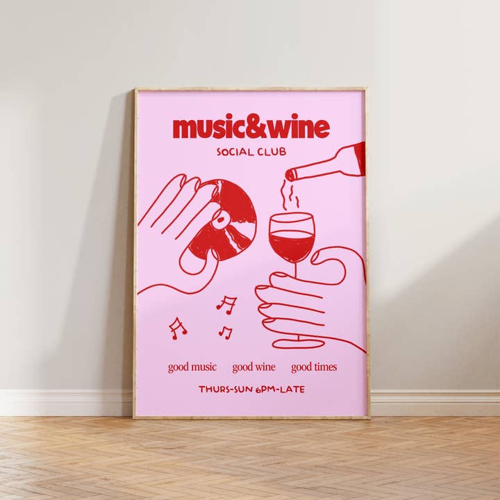 Lune Club - Wholesale Art Print - Music & Wine Social Club Print