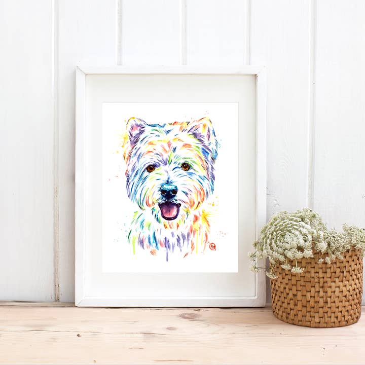 Whitehouse Art - Wholesale Art Print - Westie Art Print - Dog Theme, West Highland Terrier