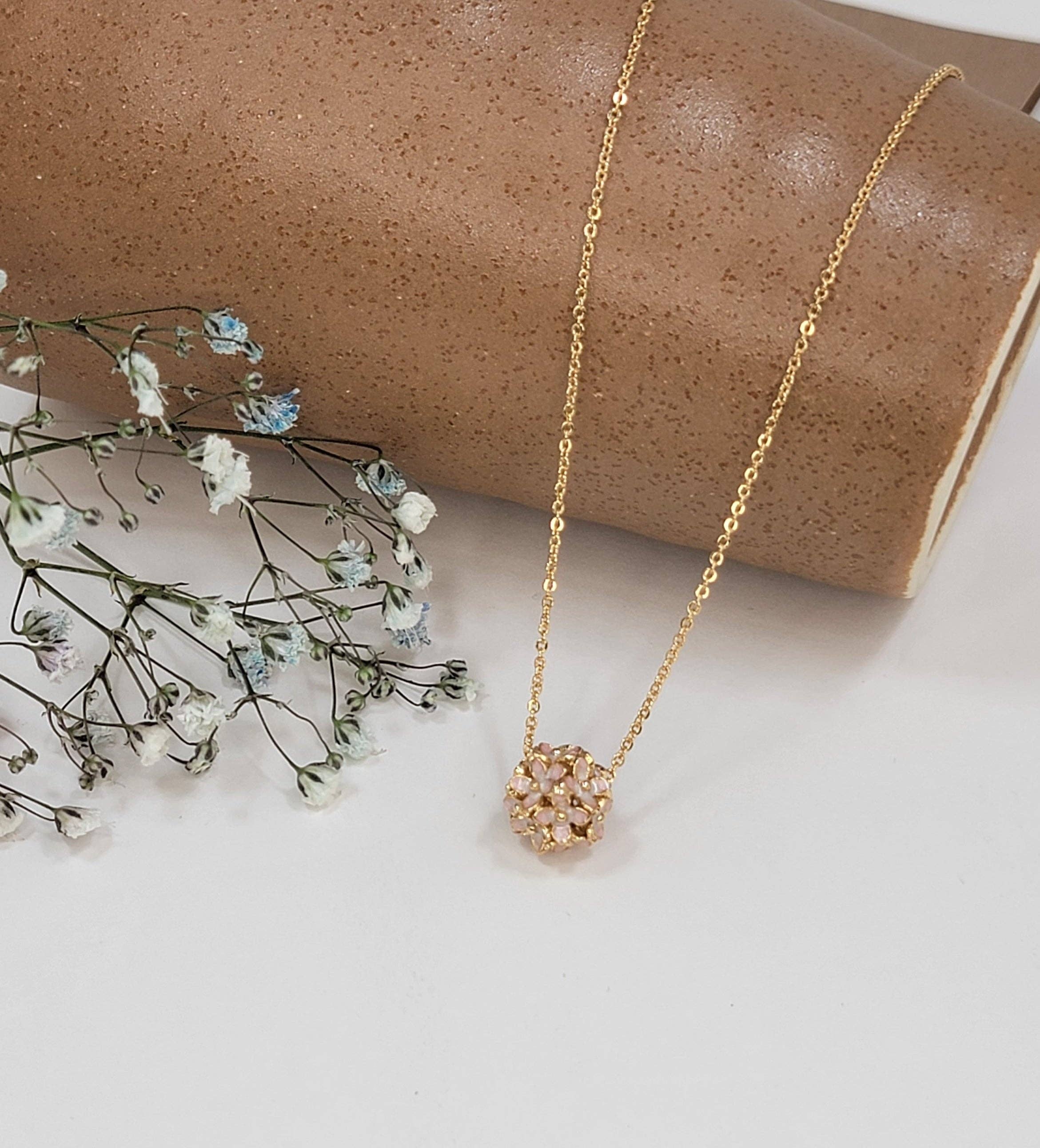 BETTYOH INC – wholesale Pendant/charm necklace – Painted Flower Ball Enamel Necklaces5