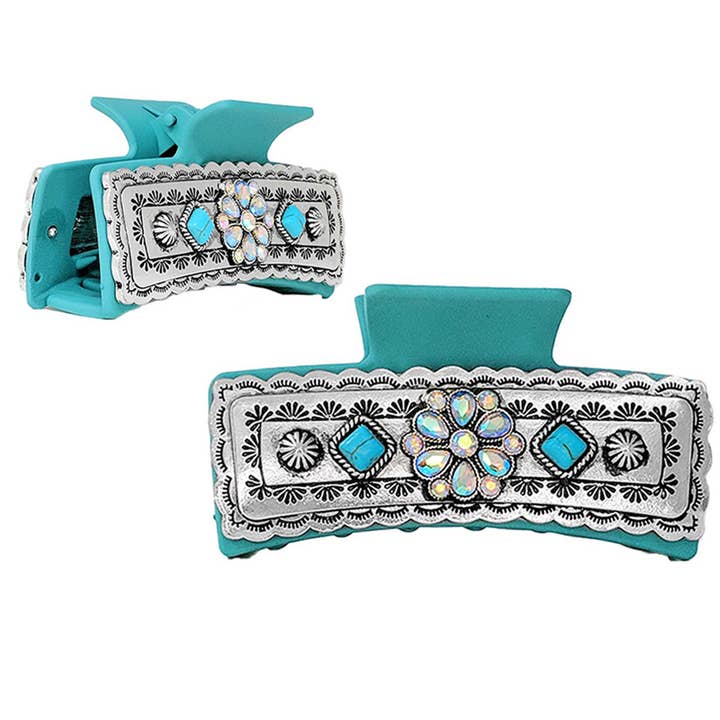 Western Semi Stone w/AB Stone Hair Claw for wholesale by Fashion City