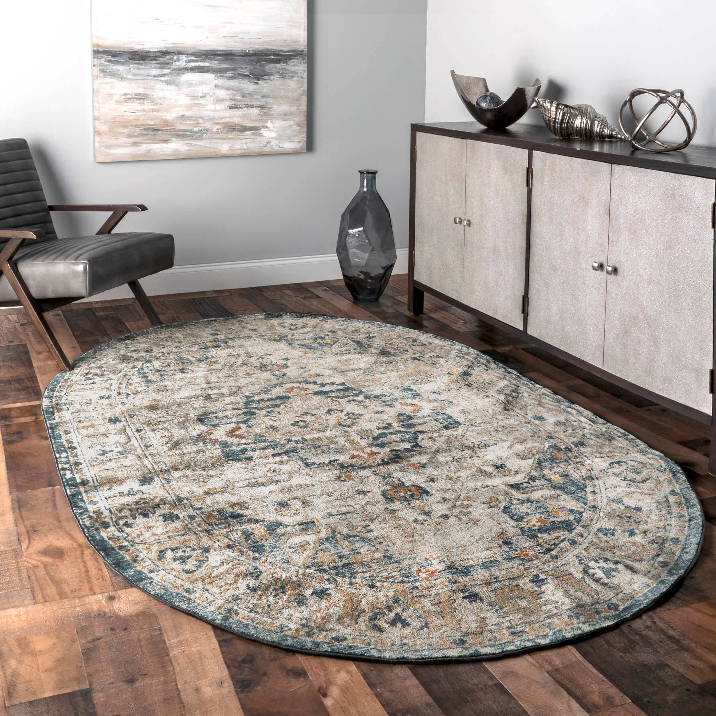 Grey Josephine Winged Cartouche Area Rug for wholesale on Faire9