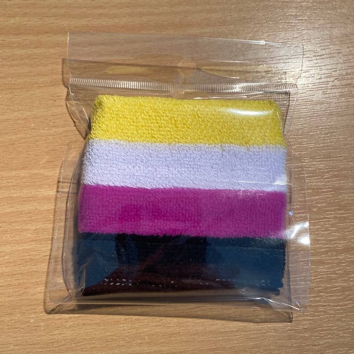 Handgelenkband/Schweißband aus Frottee, Non Binary (Gay Pride) für den Großhandel von Worldwide Flags Ltd