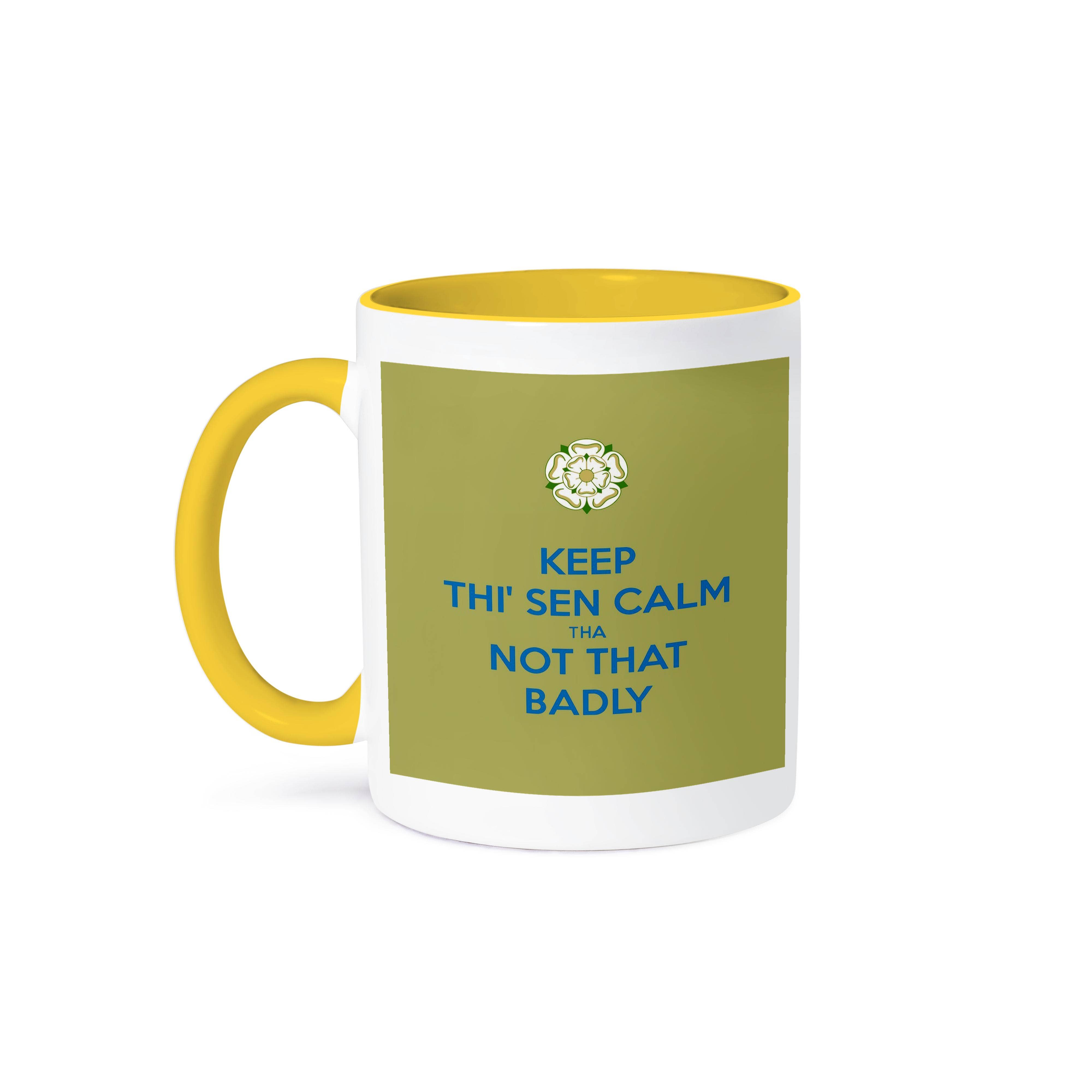 3dRose - Wholesale Coffee Mug - 3dRose, Keep Thi Sen Calm Tha Not That Badly Yorkshire Dialect Blue, Mug0