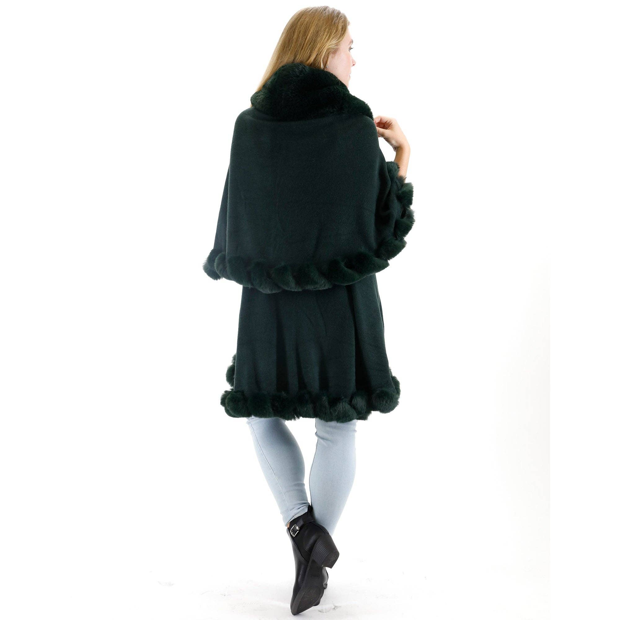 TAPA fashion - Wholesale Poncho - Women's - Solid Color Fur Double Layer Poncho SH925 (3PC)31
