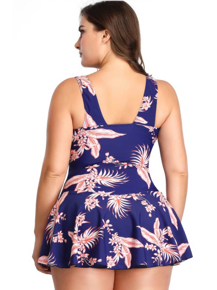 CC Wholesale Clothing - Wholesale One Piece Swimsuit - Women's - Plus Size Solid Ruffle V Neck Fit Swimsuits5