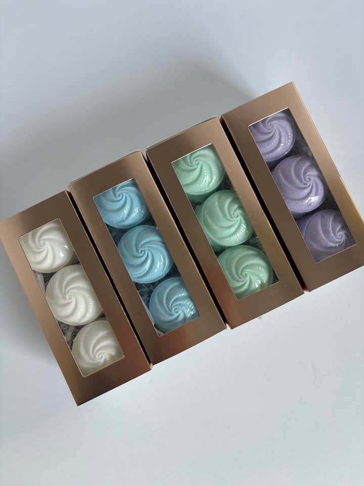 Menthol Shower Steamers for wholesale by Monika Botanika Inc.