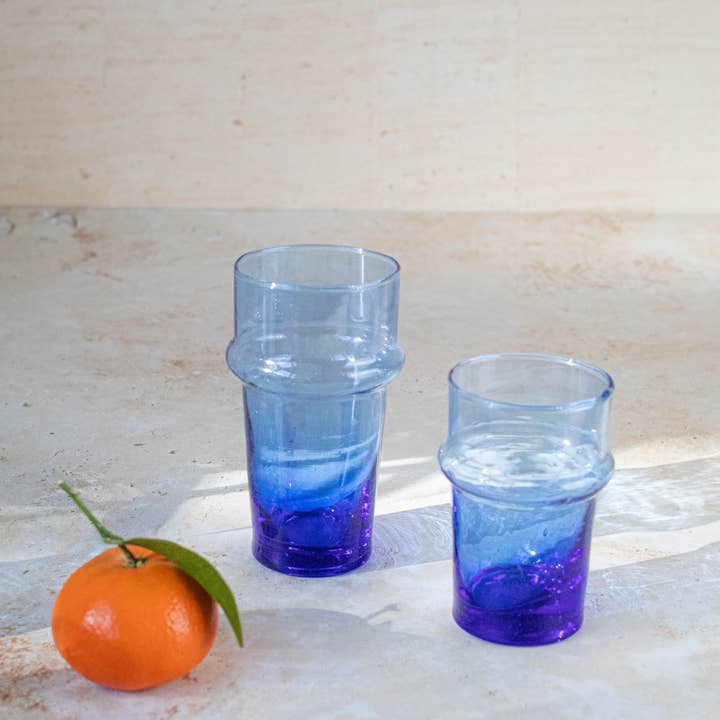 Maison Berber - Wholesale Drinking glass/cup - Moroccan Beldi Glassware - Blue0