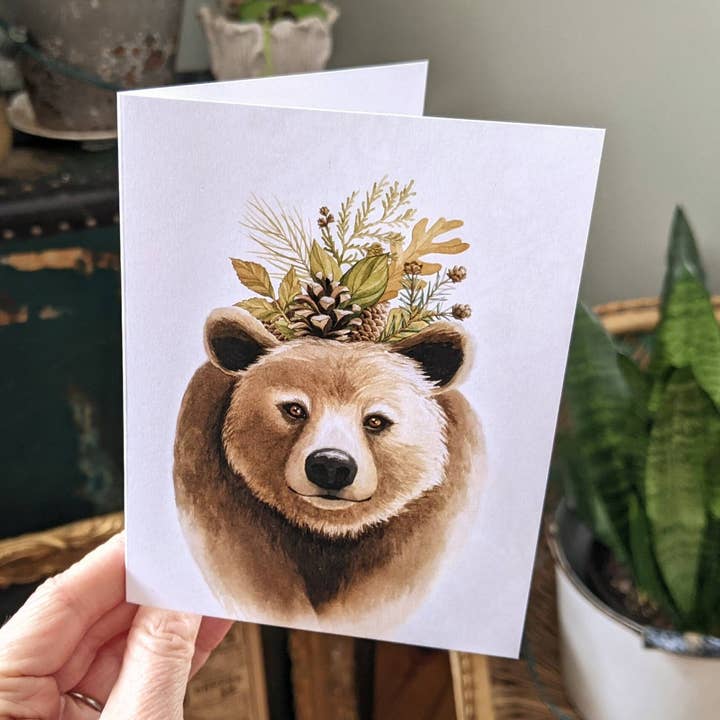 Brown Bear Notecard for wholesale by ALICIA'S INFINITY