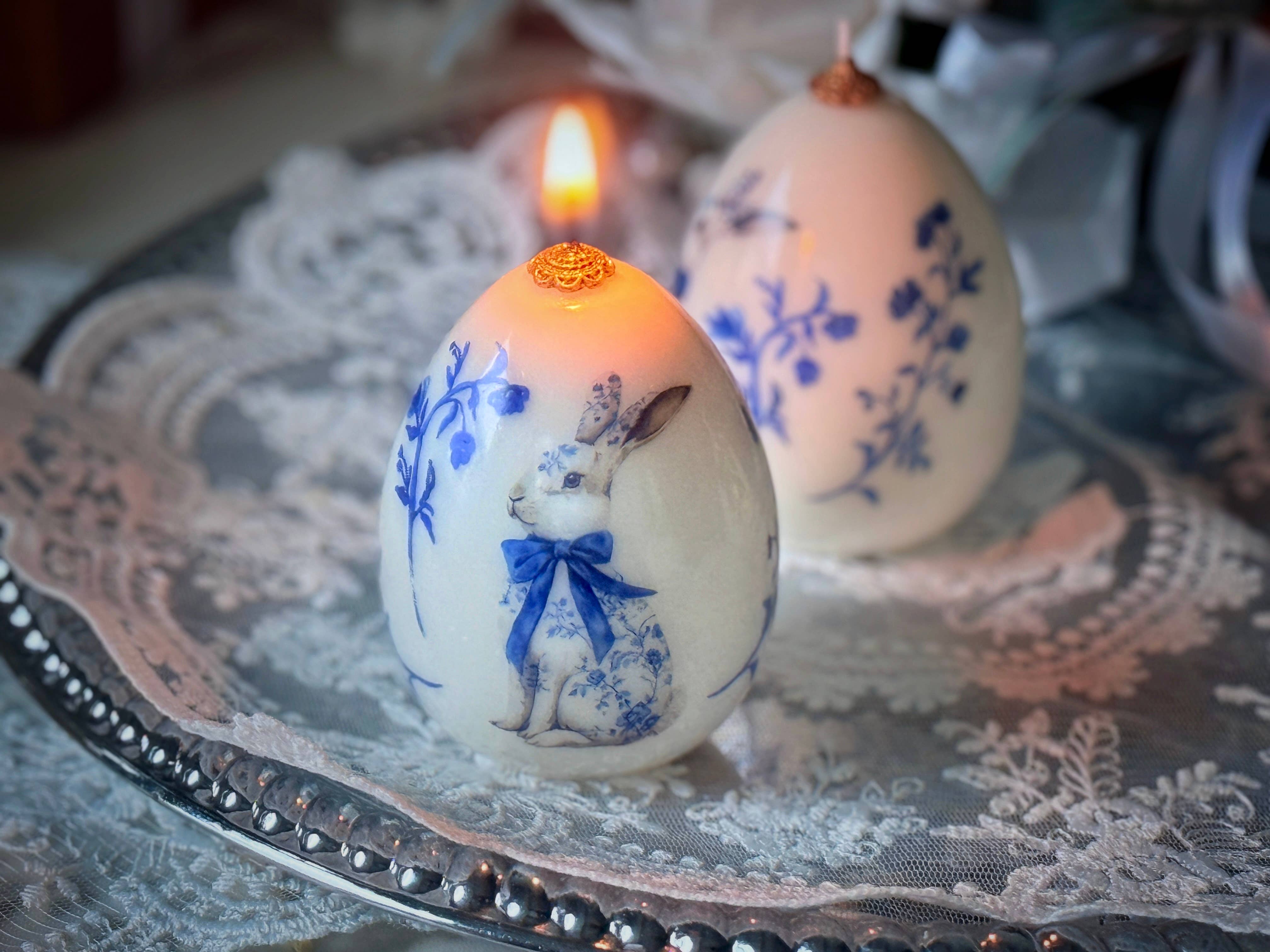 VR.candle - Wholesale Novelty Candle - Vintage Easter Egg Bunny Candle: Spring Rabbit Decor