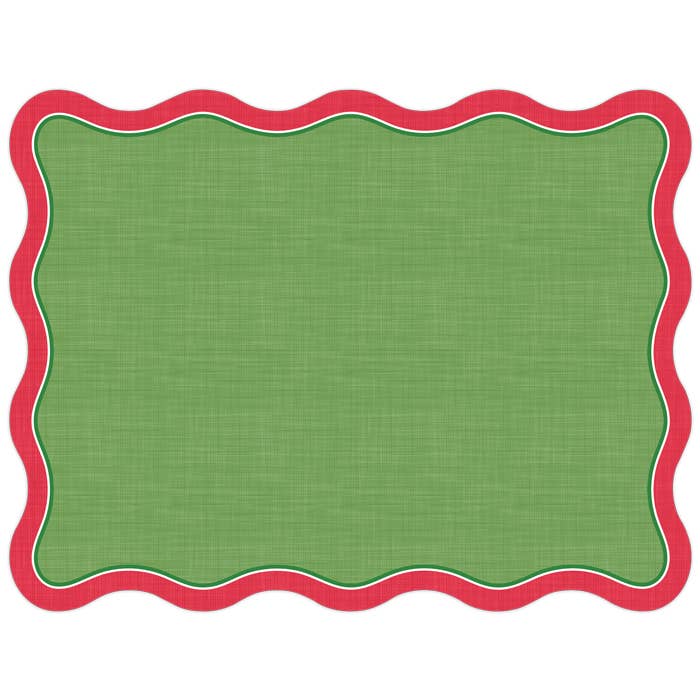RosanneBeck Collections - Vente Sets de table - Set de table découpé en lin vert et rouge élégant0