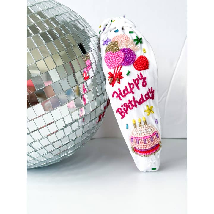 Bash - Wholesale Fashion Headband - Women's - Beaded Headband, Birthday Headband, Happy Birthday