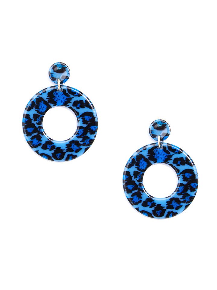 Leopard Print Mod Earring for wholesale by Turtle Cay Island Wear