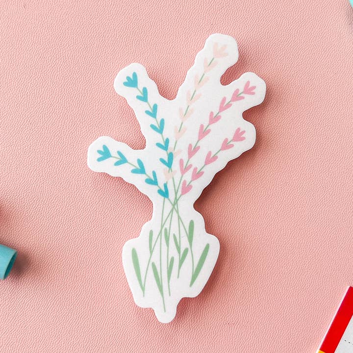 Trans Pride Flag Blommig Klistermärke för wholesale av The Harpy Otter Co