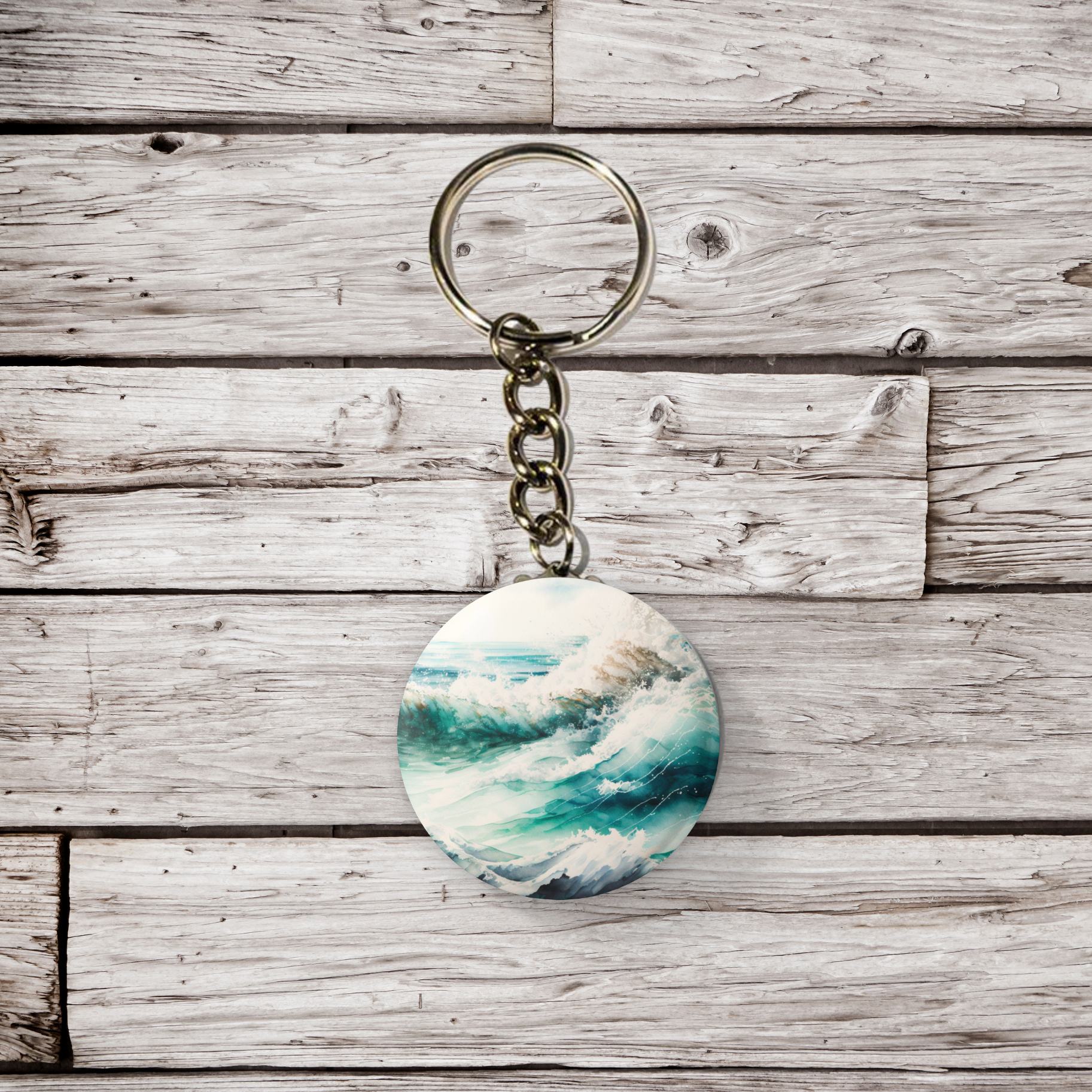 NatureCuts - Wholesale Lapel Pin/Button - Ocean Waves Pin Button, Ocean Keychain, Ocean Magnet1