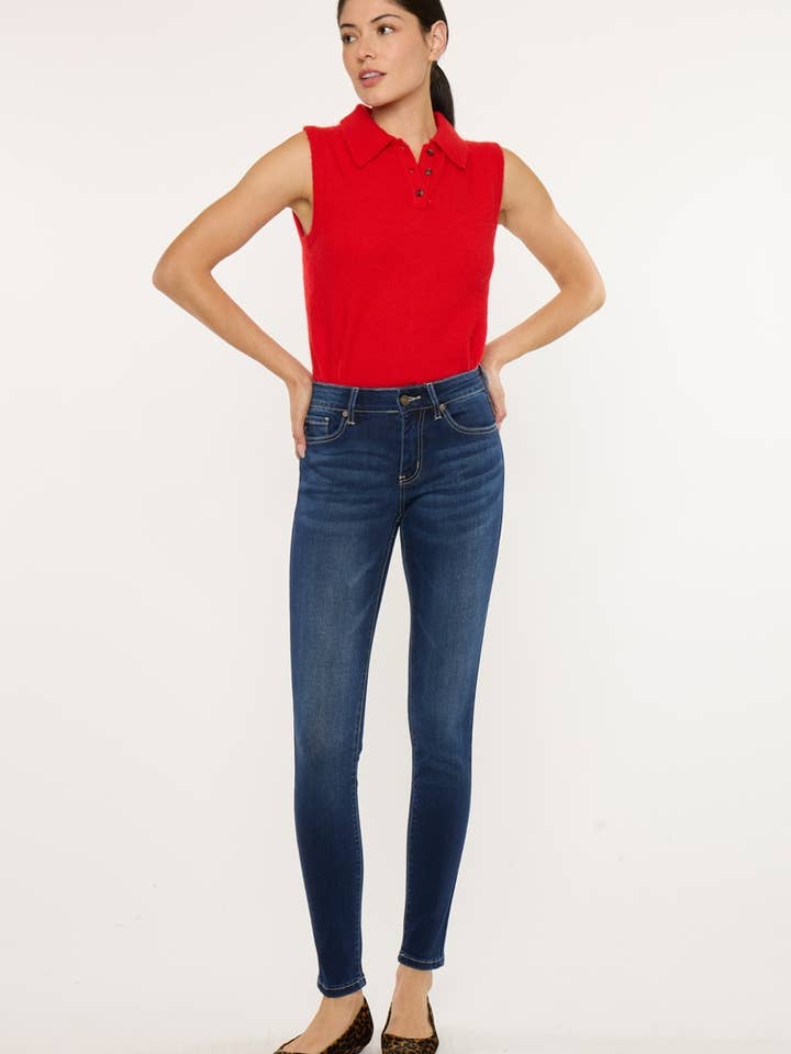 ABRIR PAQUETE VAQUEROS SUPER SKINNY DE TIRO MEDIO-KC7085DH para venta al por mayor de Kan Can USA