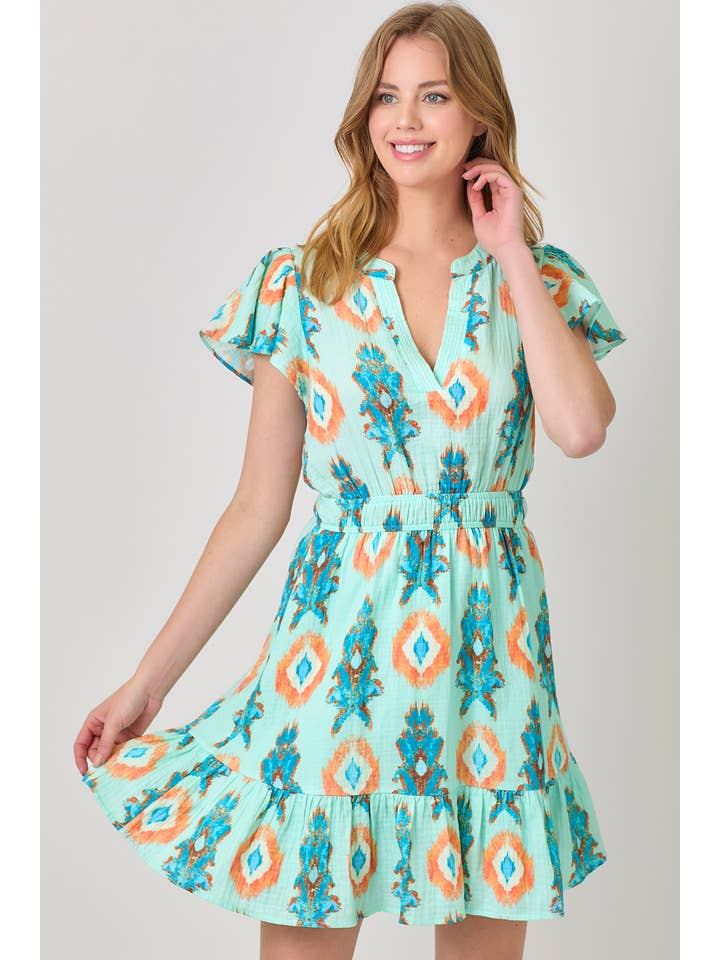 Mystree – Engroshandel Kjole - Dame – 61021 Trykt Dobbel Gauze Kjole8