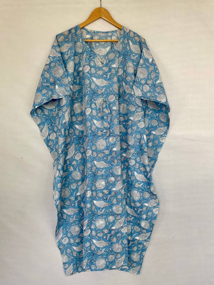 The Eastern Loom - Vendita all'ingrosso Caftano - Donna - Kimono indiano stampato a mano in cotone caftano