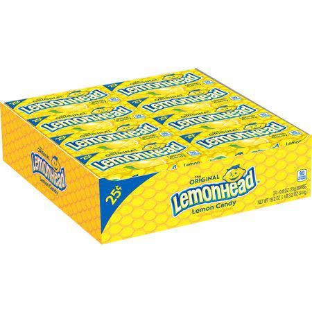 Long Island Candy Factory - Wholesale Hard Candy - Lemonhead Original Candy 24 Count 0.80 Ounce Boxes Tray