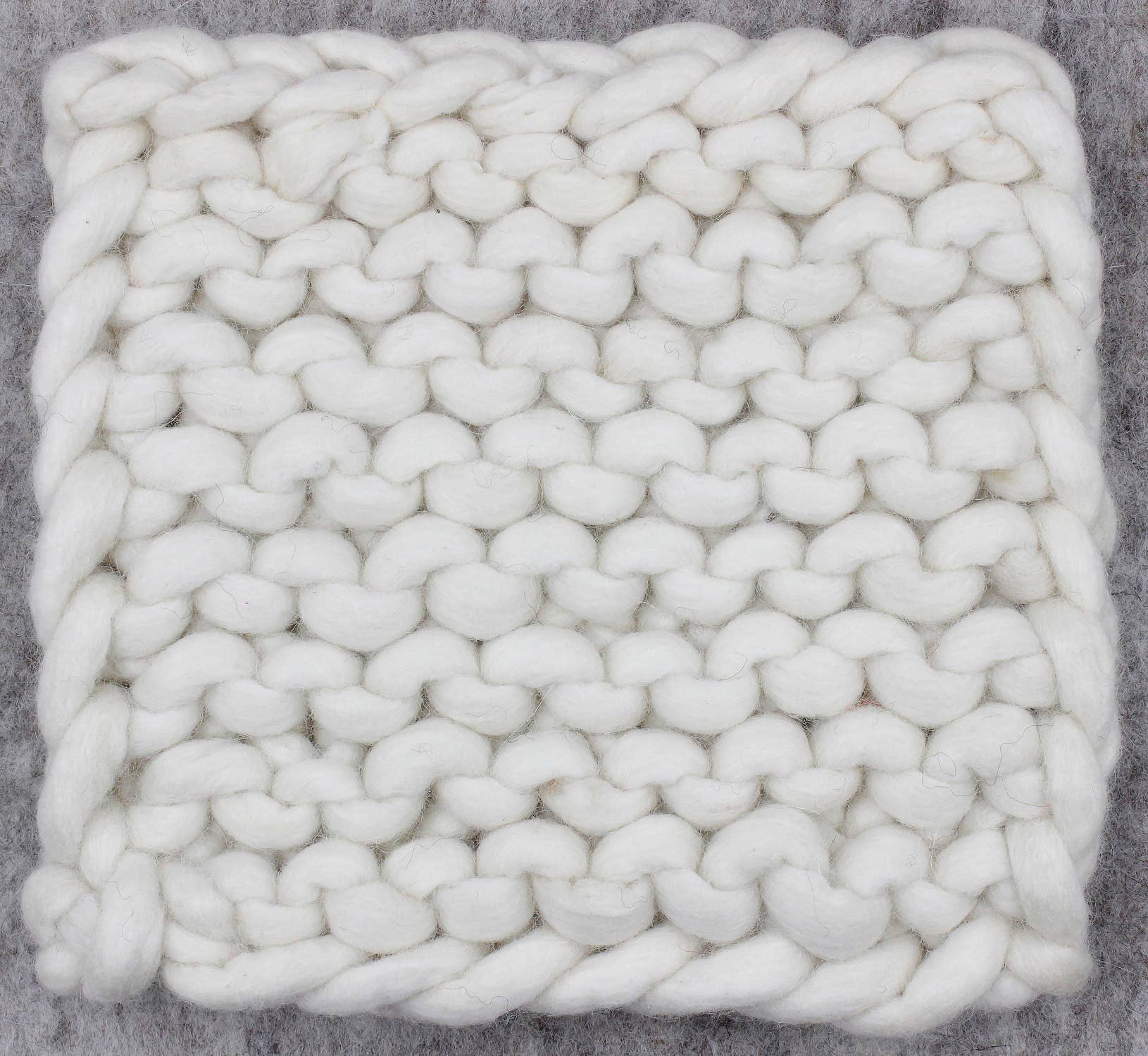 Chain Knitted Trivet NATURAL 8x8 Wool for wholesale on Faire0