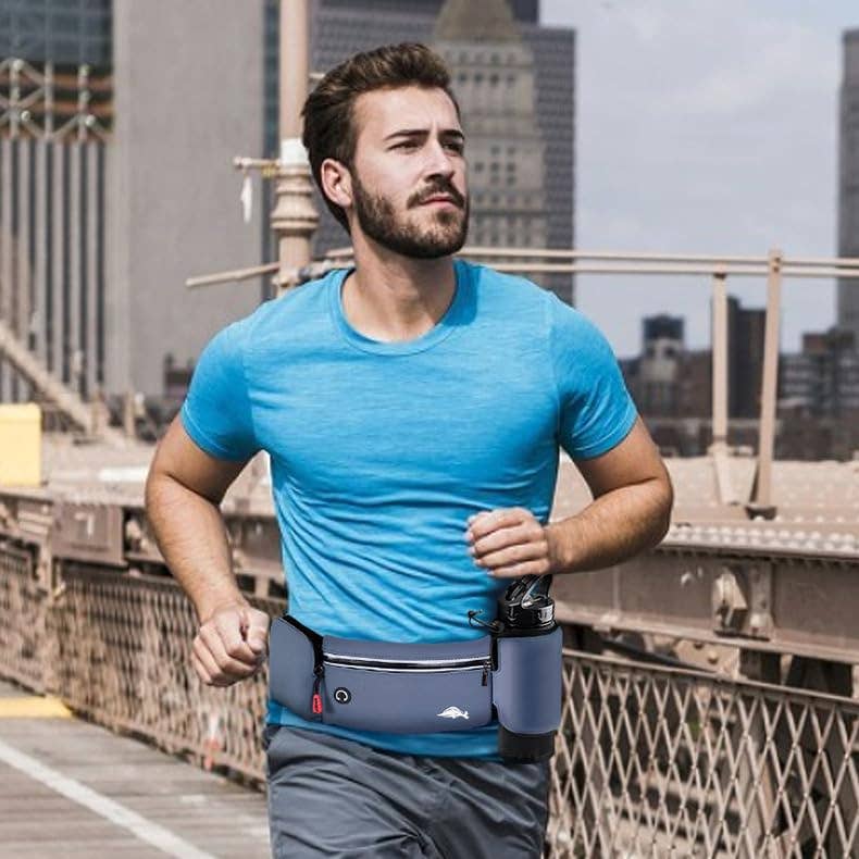 wandf – wholesale Midjeväska - Unisex – Sportmidjeväska med flaskhållare för löpning utomhus6