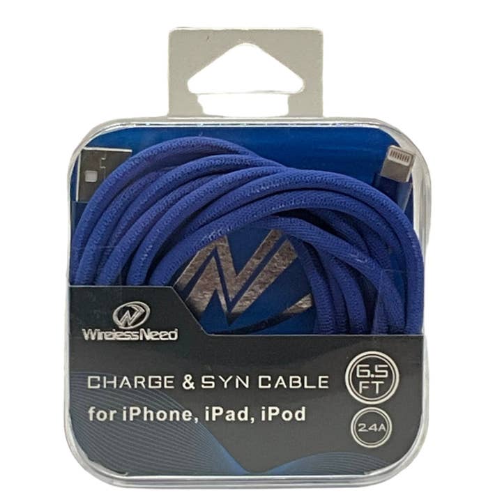 WirelessNeed – wholesale Charging cable – 6.5ft USB to Lightning Cable for iPhone in crystal box1