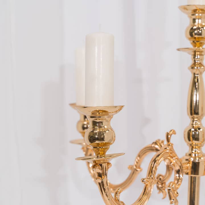 Candelabra 5 Arm Pillar Candle Holder 60½" - Gold for wholesale on Faire5