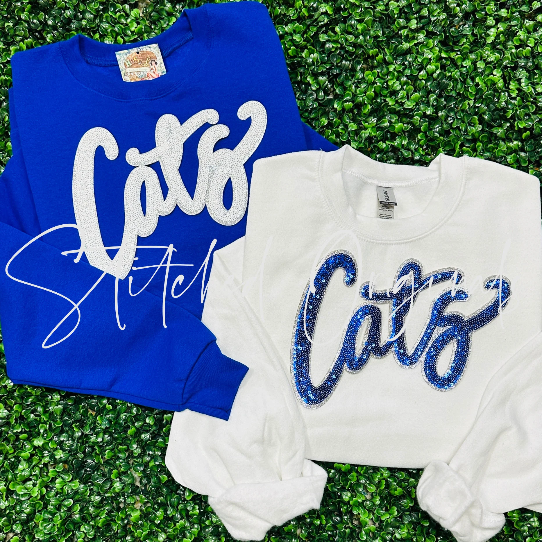 Stitched Originals - Wholesale Patch - Cats Sequin Patch, Silver Glitter Backing, DIY Patch1