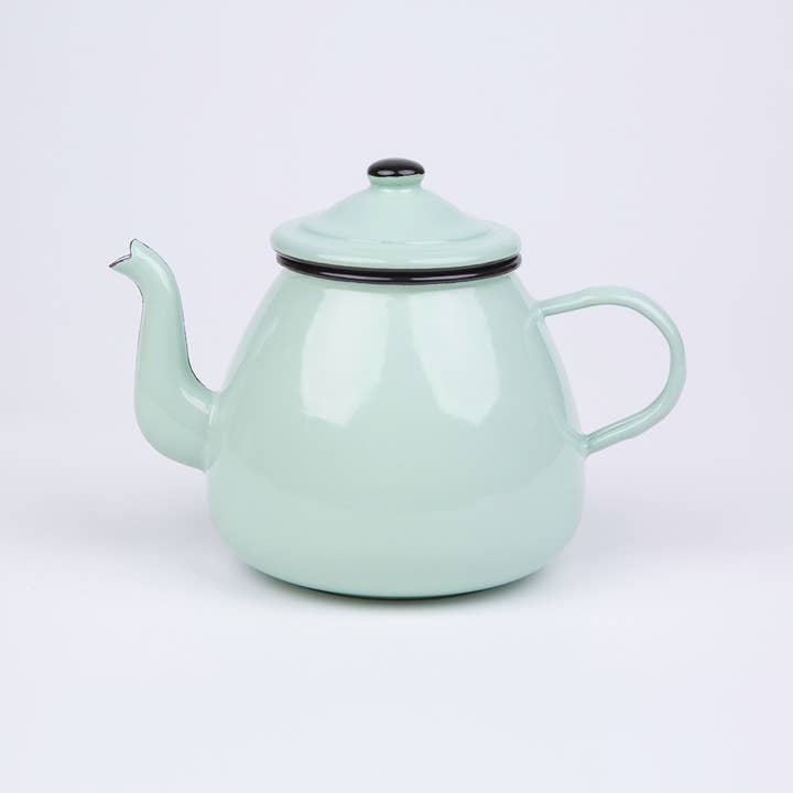 pea 44 oz Enamel Teapot | PLAIN B. for wholesale on Faire