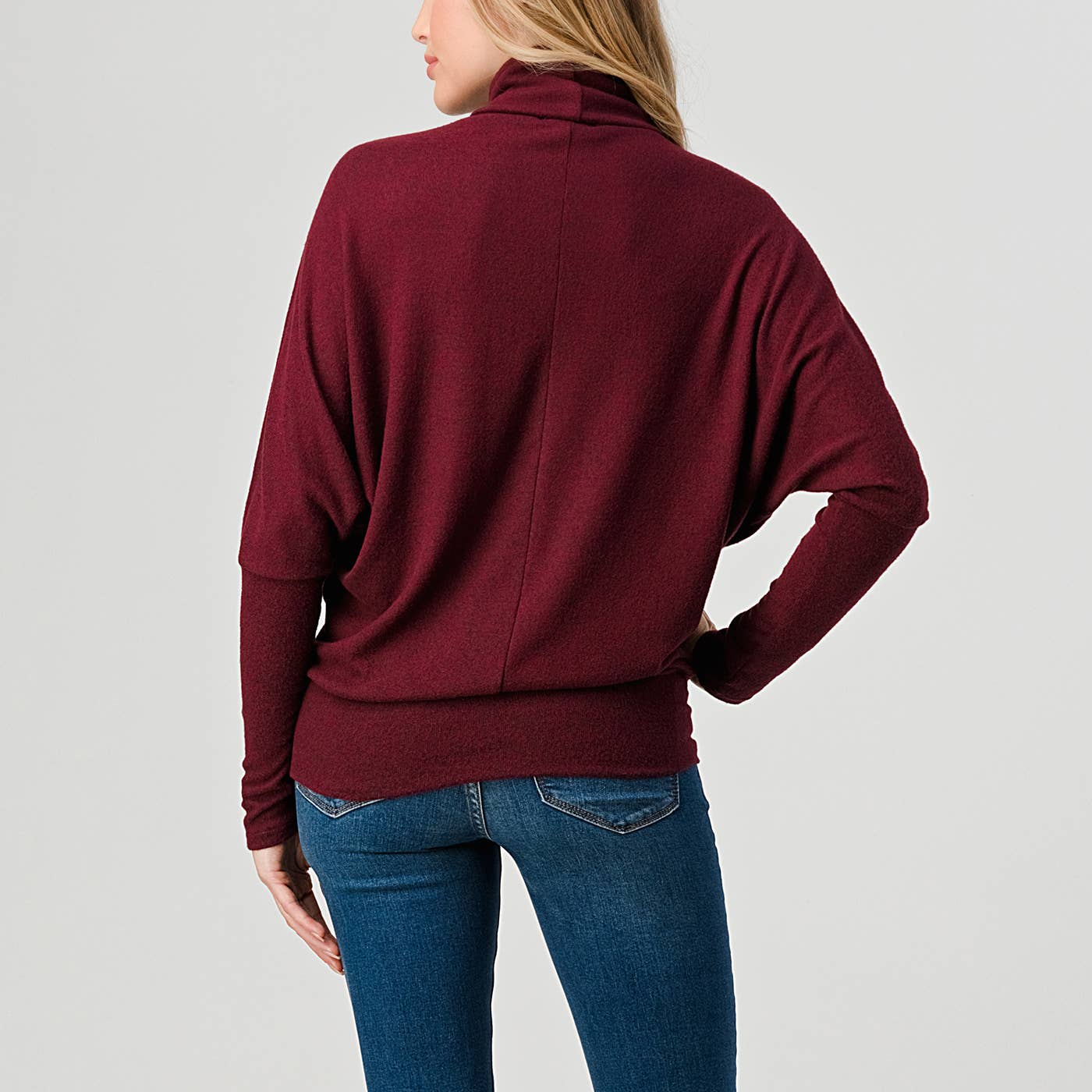 Heimious - Vente Haut en maille – femme - Haut en tricot brossé à manches longues et col roulé, T53412