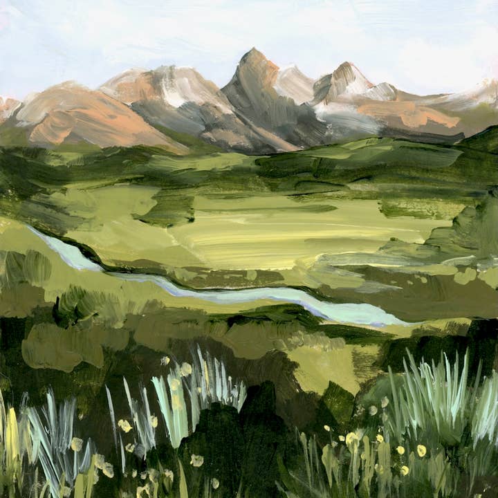 Paysage montagneux des Grands Tetons - Impression sur toile du Wyoming pour la vente par Meredith Oneal Art