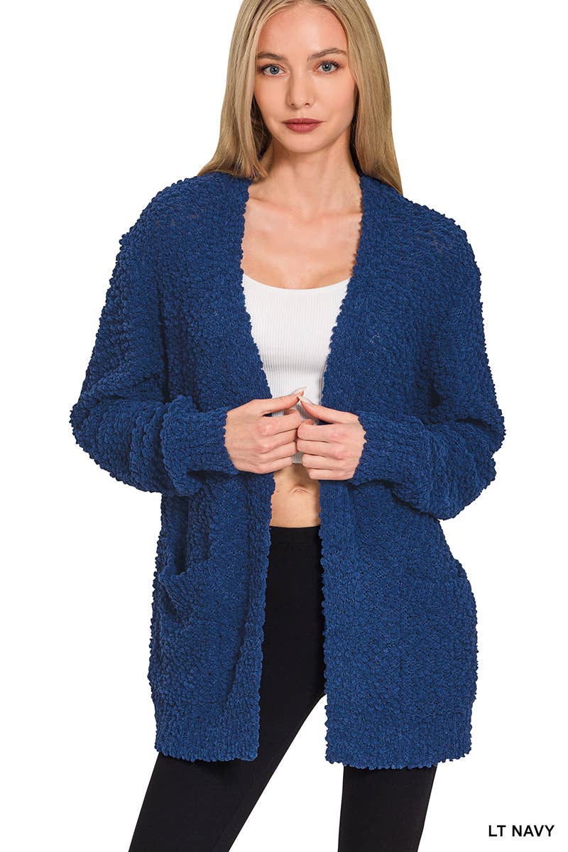 42POPS - Wholesale Cardigan - Women's - Popcorn Sweater Cardigan w/ Pockets31