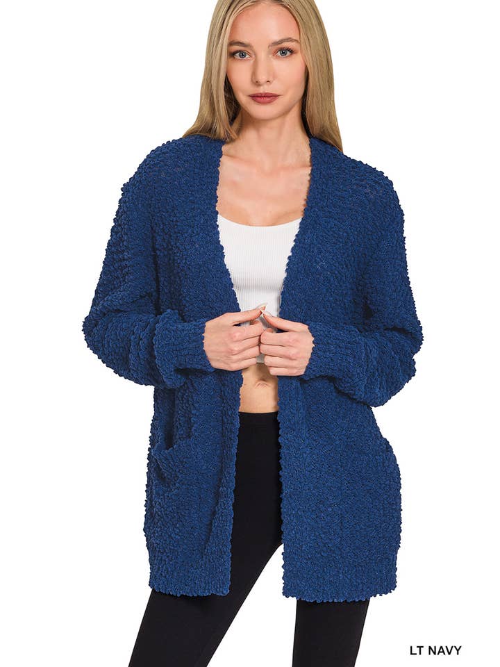 42POPS - Wholesale Cardigan - Women's - Popcorn Sweater Cardigan w/ Pockets31
