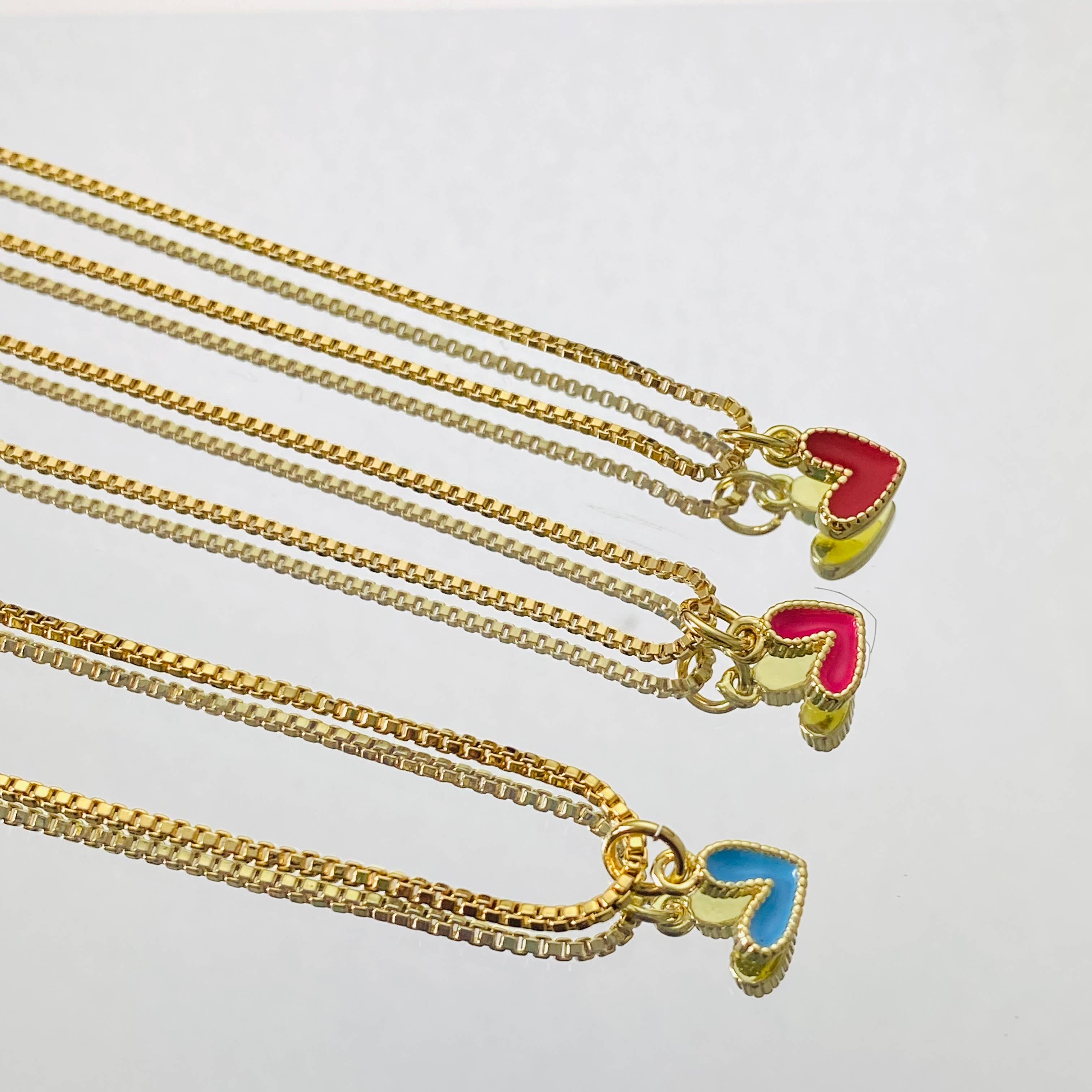 Housegoldjewelry - Vendita all'ingrosso Collana con ciondolo/pendaglio - Collana a cuore piccolo, ciondolo a cuore, collana smaltata a forma di cuore,5