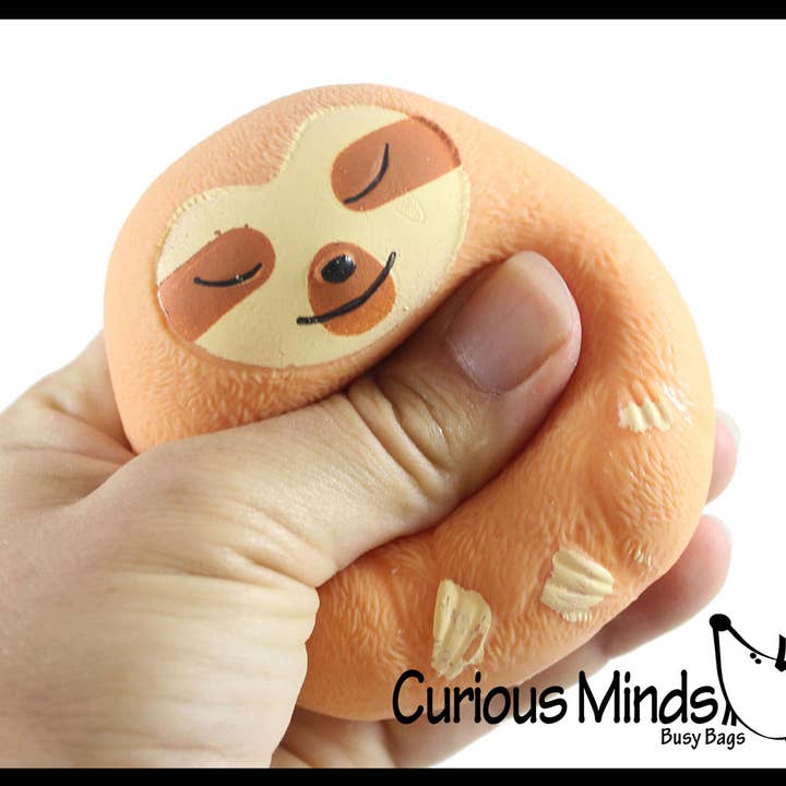 Curious Minds Toys - Wholesale Fidget Toy - Kids - 1 Marshmallow Sloth Animal Stress Balls - Ultra Soft Kneadab9