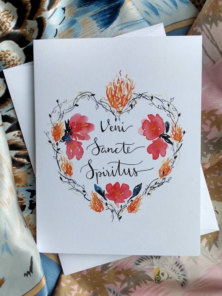 "Veni Sancte Spiritus" Greeting Card for wholesale by Babushka Paperie