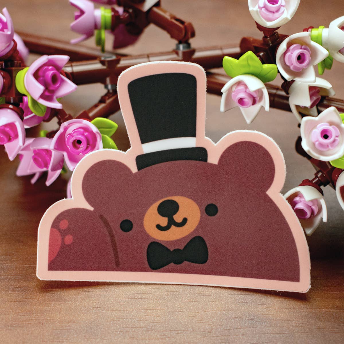 Laura Illustrates - Wholesale Sticker - Groom Bear Facing Left Vinyl Sticker | Wedding Sticker  1