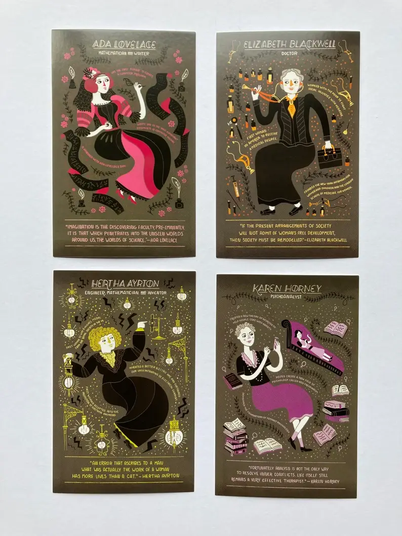 Magnifique Hearts - Wholesale Postcard - Women in Science Postcards, STEM, Inspirational, 4.5X6.65