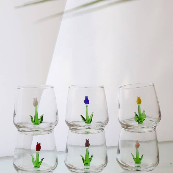 Adamodart – Großhandel Schnapsgläser – Tulpen-Schnapsglas-Set, florales Hochzeitsglas, Glaswaren