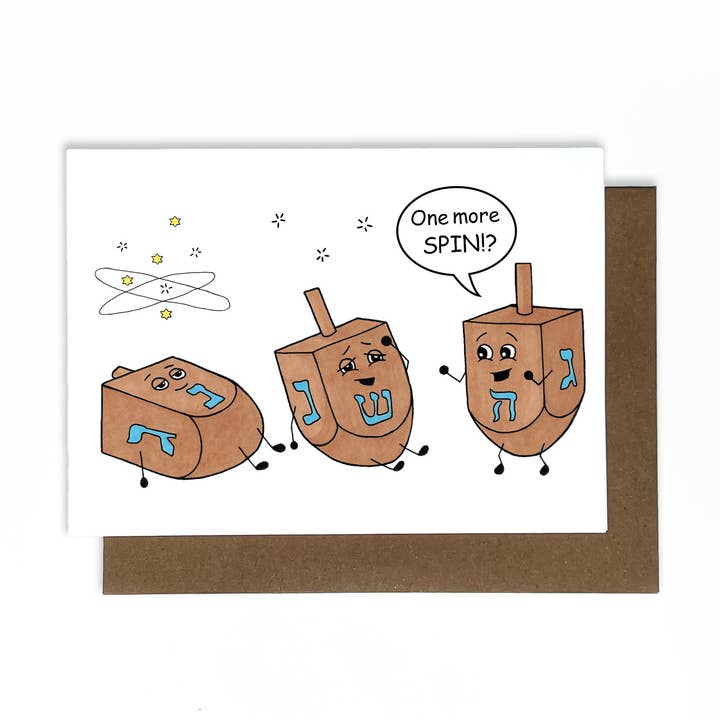 Dizzy Dreidels wenskaart voor wholesale door Cole-Yoni Inc.