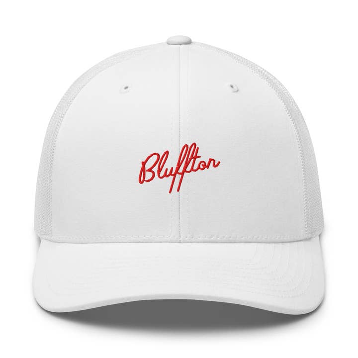 Bluffton South Carolina Embroidered Trucker Hat | Red Thread for wholesale by CRE PYT
