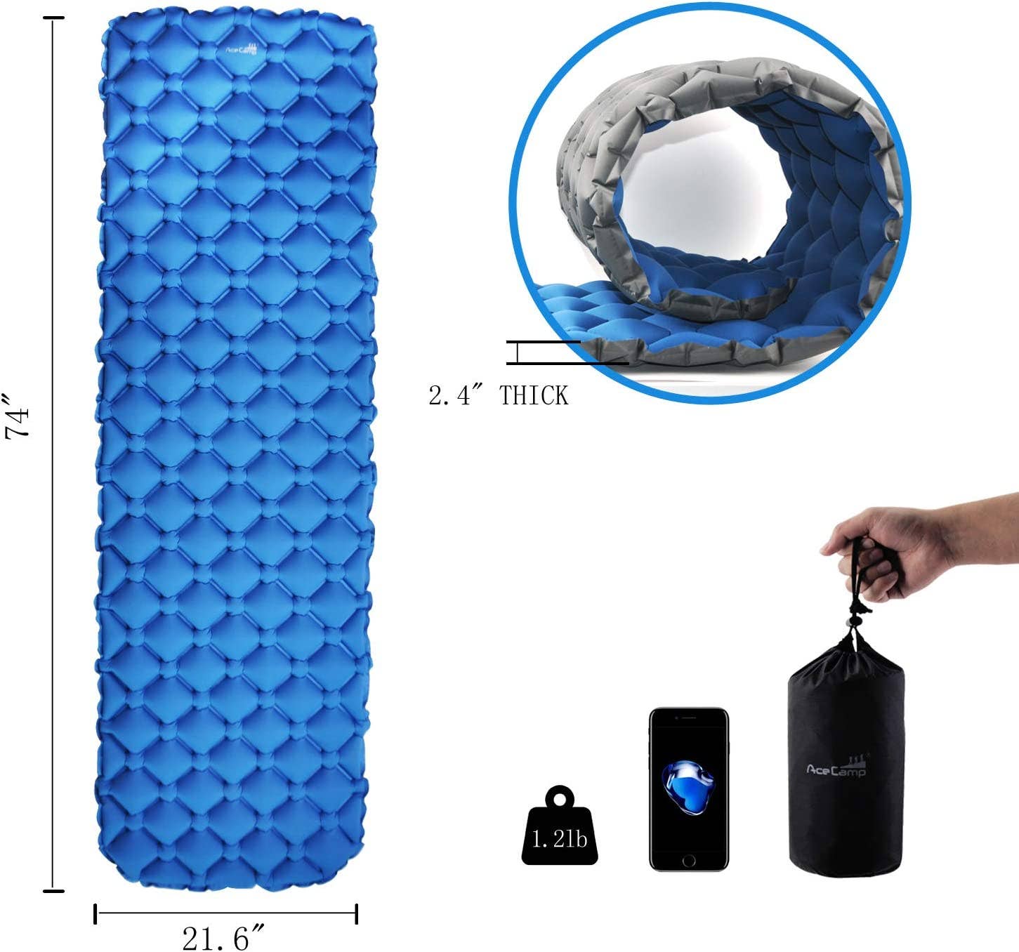 AceCamp - Wholesale Sleeping Bag - Kids - AceCamp 2 in 1 Ultralight Inflatable Sleeping Pad1