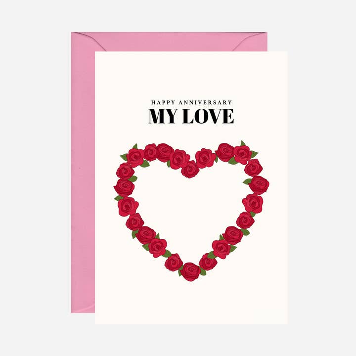 Tarjeta de amor de aniversario de rosas para venta al por mayor de Pearl Ivy