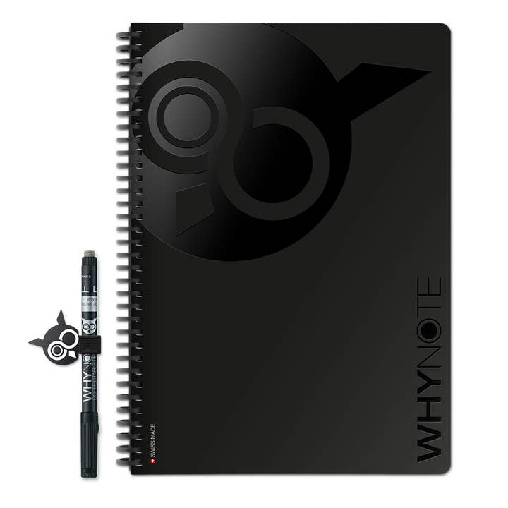 Genanvendelig Notebook - A4 - Sort for engroshandel hos WhyNote Book