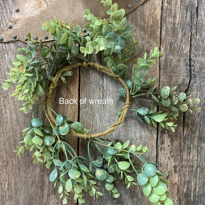 North Fork Mercantile - Wholesale Wreath - Eucalyptus Wreath, Everyday Wreath, Farmhouse, Candle Ring1