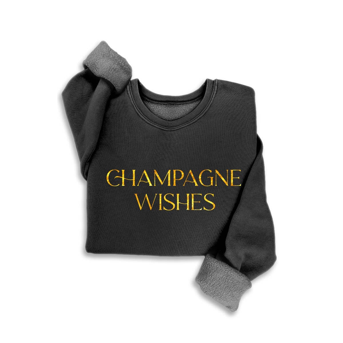 HRTandLUV - Wholesale Sweatshirt - Women's - CHAMPAGNE WISHES FOIL MINERAL SWEATSHIRTS0