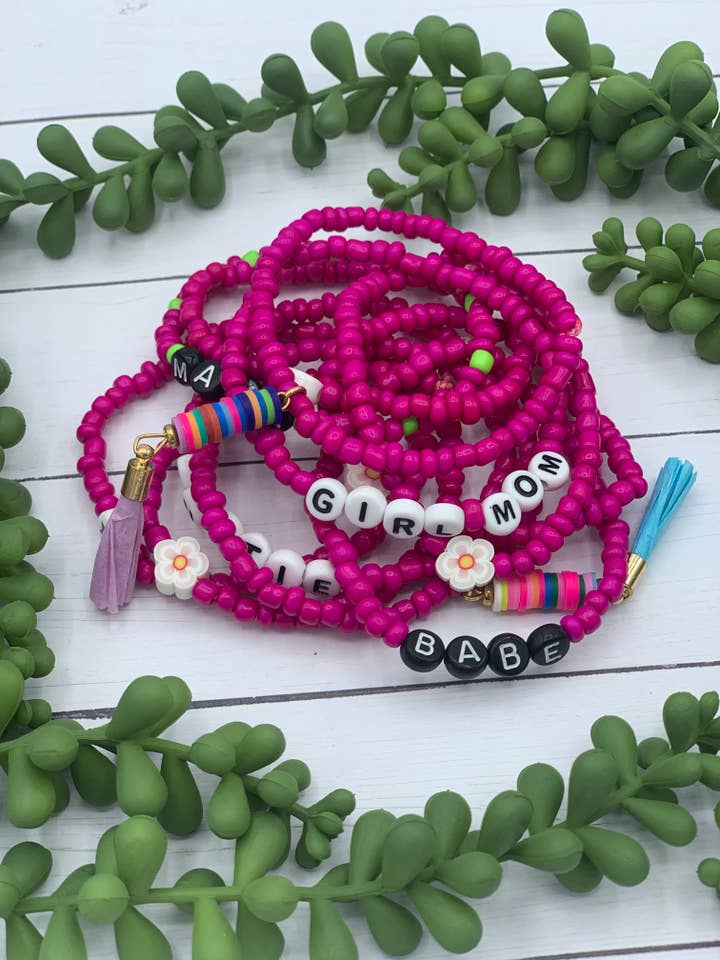 Seed Bead Word Bracelets | Colorful Seed Bracelets for wholesale by Handmade Love Love Love