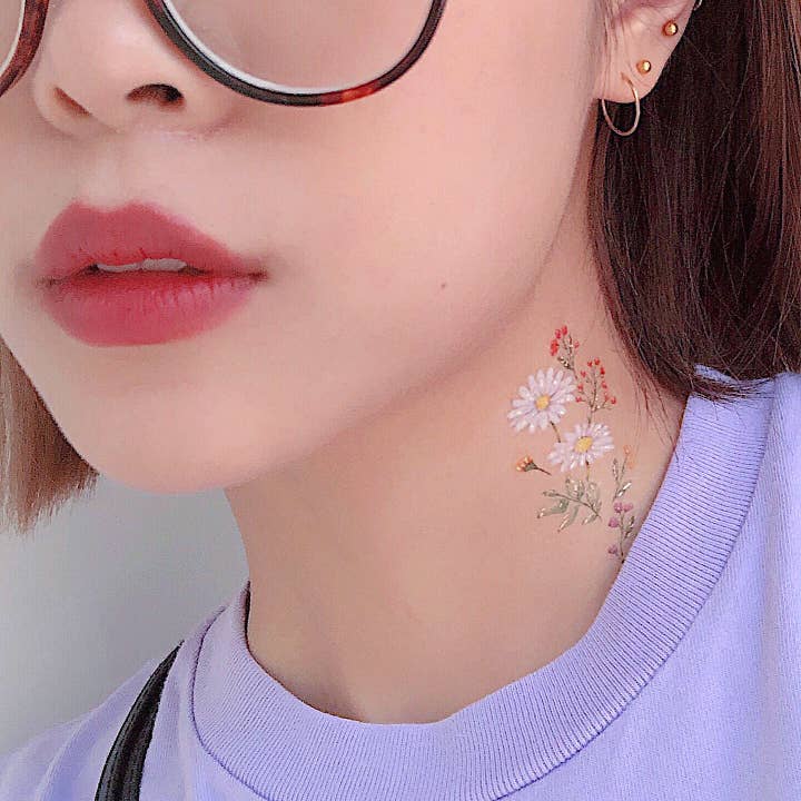 PAPERSELF – Tatuagem temporária por atacado – Adesivos de tatuagens temporárias de flores e frutas17