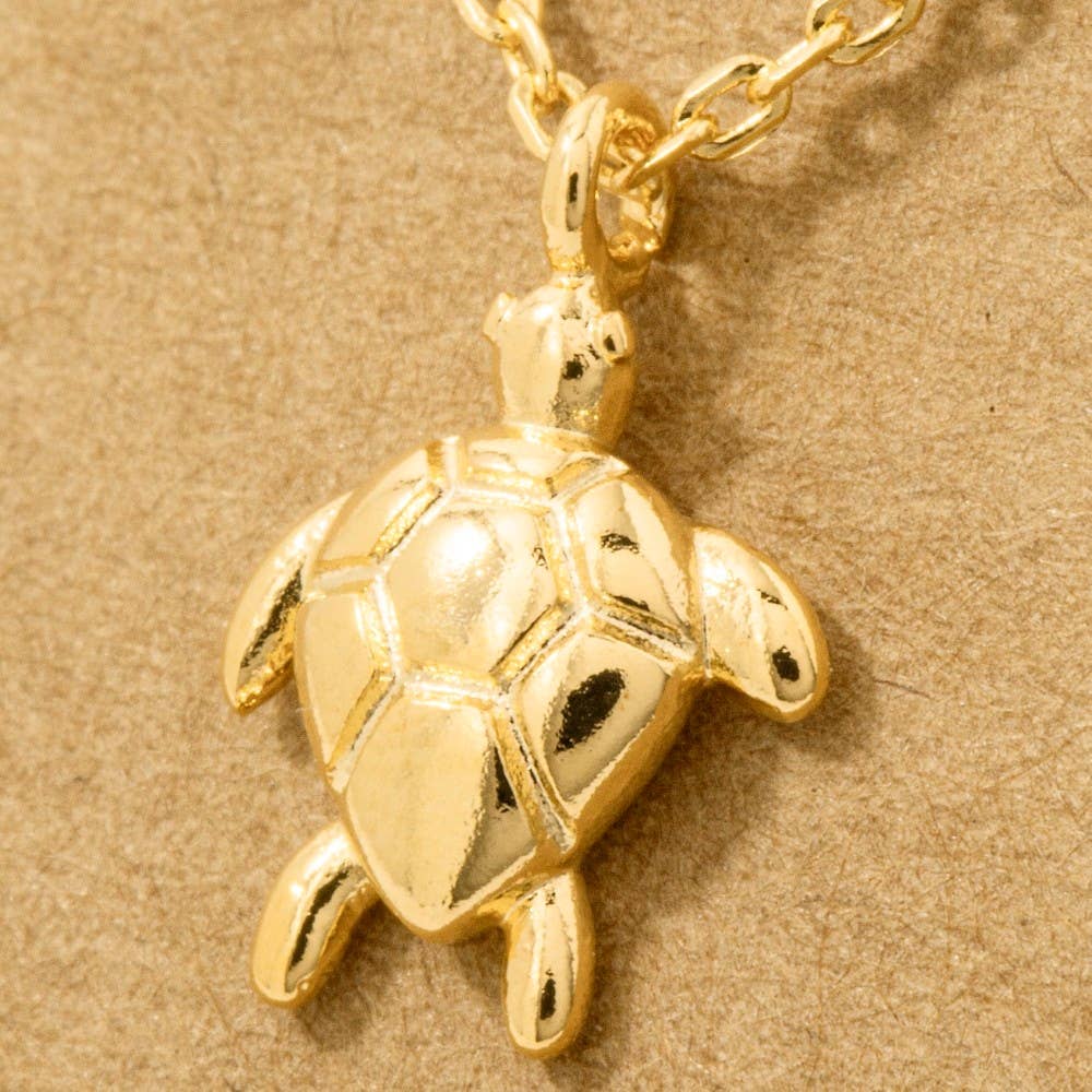 Fame Accessories - Wholesale Pendant/Charm Necklace - Gold Dipped Turtle Pendant Necklace2